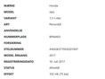 HONDA JAZZ 2017/7 - 8