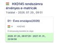 éves autópálya matrica