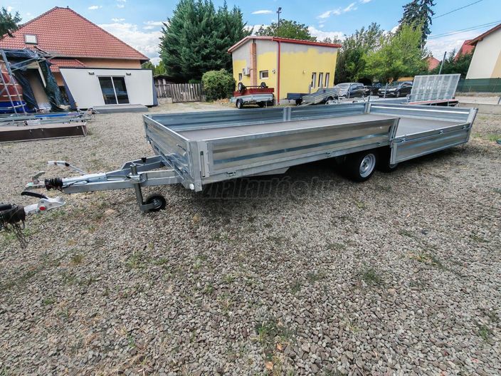 EGYEDI Új 6 m x 2.5 x 0.3 m Alsó Kerekes 2 tengelyes / ALU RÁMPÁKKAL