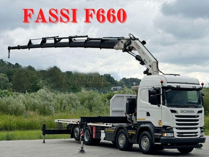 SCANIA R 580 * PLATFORM 8.40m * FASSI F660 + FUNK * 8x4