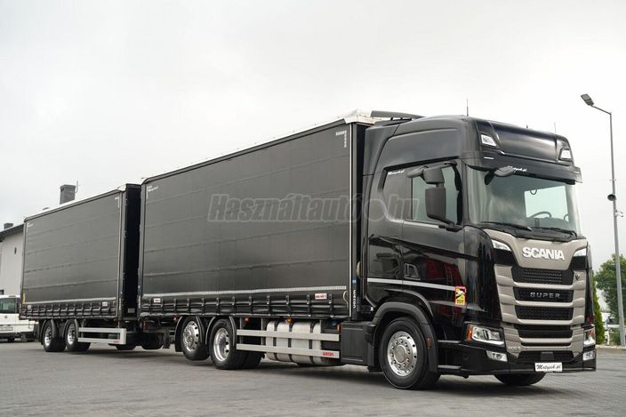SCANIA S 500 / ZESTAW TANDEM 120 M3 / PRZEJAZDOWY / FIRANKA / 7.7 M +