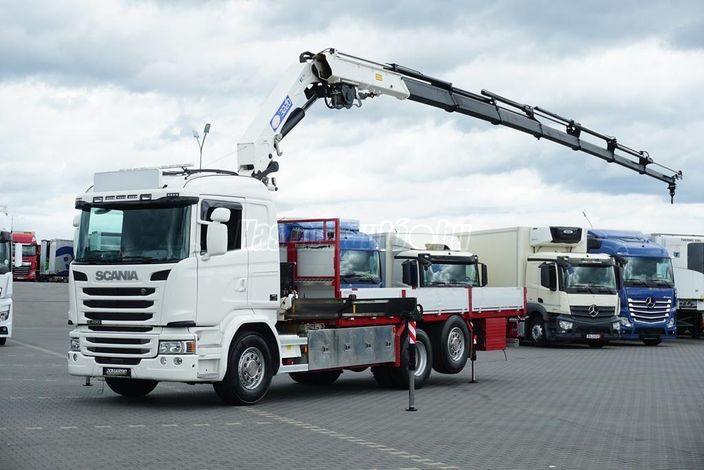 SCANIA G 490 / 6 X 2 / SKRZYNIOWY + HDS / HMF 3220 K7 / WYSIĘG 18.9 M